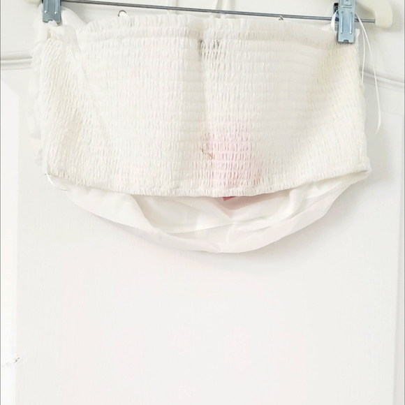 Moon River  Ruffle Blouson Crop Top White (L) - Picture 4 of 4